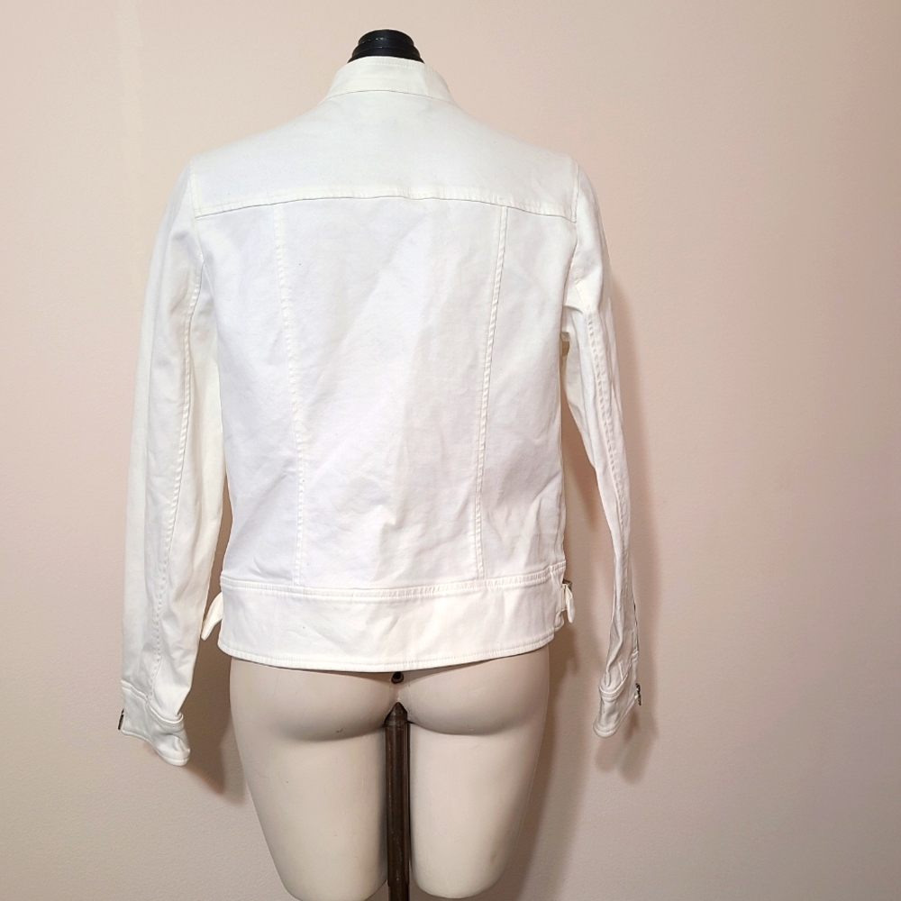 White stretch moto jacket M - Picture 3 of 5